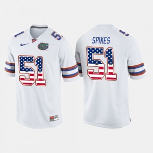 For Men's Florida Gators #51 Brandon Spikes White US Flag Fashion Jersey 628210-910