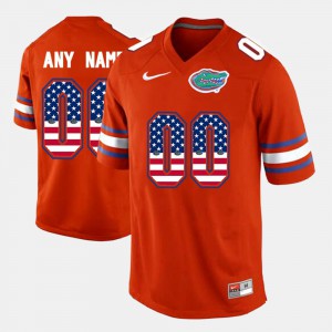 Men Florida Gator #00 Orange US Flag Fashion Custom Jerseys 833843-806
