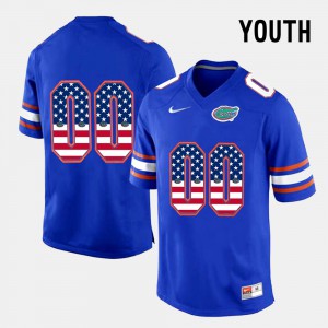 For Kids Florida #00 Blue US Flag Fashion Customized Jerseys 955363-865
