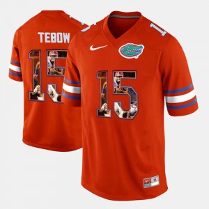 For Men Florida #15 Tim Tebow Orange College Football Jersey 678447-564