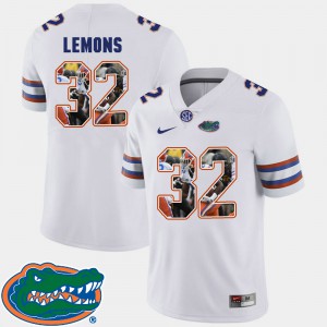 For Men's Florida Gator #32 Adarius Lemons White Pictorial Fashion Football Jersey 381210-487