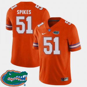 For Men Gator #51 Brandon Spikes Orange College Football 2018 SEC Jersey 950628-302
