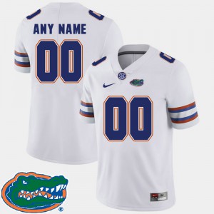 For Men's Florida #00 White College Football 2018 SEC Customized Jerseys 210495-997