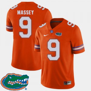 Mens University of Florida #9 Dre Massey Orange College Football 2018 SEC Jersey 859591-276