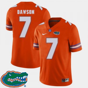 For Men's University of Florida #7 Duke Dawson Orange College Football 2018 SEC Jersey 894538-275