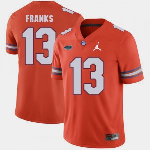For Men's Gators #13 Feleipe Franks Orange Jordan Brand Replica 2018 Game Jersey 589100-119