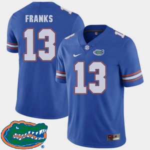 Men Florida Gator #13 Feleipe Franks Royal College Football 2018 SEC Jersey 296380-490