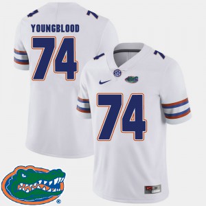 Mens Florida #74 Jack Youngblood White College Football 2018 SEC Jersey 175429-906