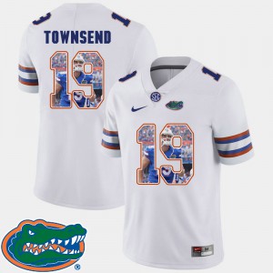 Men's UF #19 Johnny Townsend White Pictorial Fashion Football Jersey 892609-496