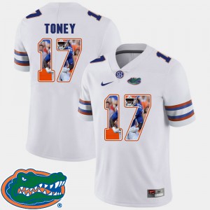 For Men Florida #17 Kadarius Toney White Pictorial Fashion Football Jersey 450129-843