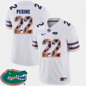 Mens Florida Gator #22 Lamical Perine White Pictorial Fashion Football Jersey 265265-719