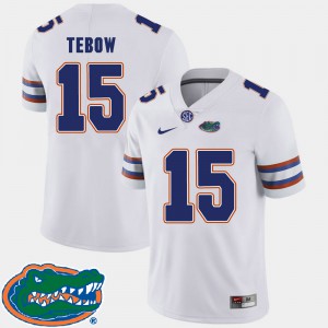 Men University of Florida #15 Tim Tebow White College Football 2018 SEC Jersey 764277-629